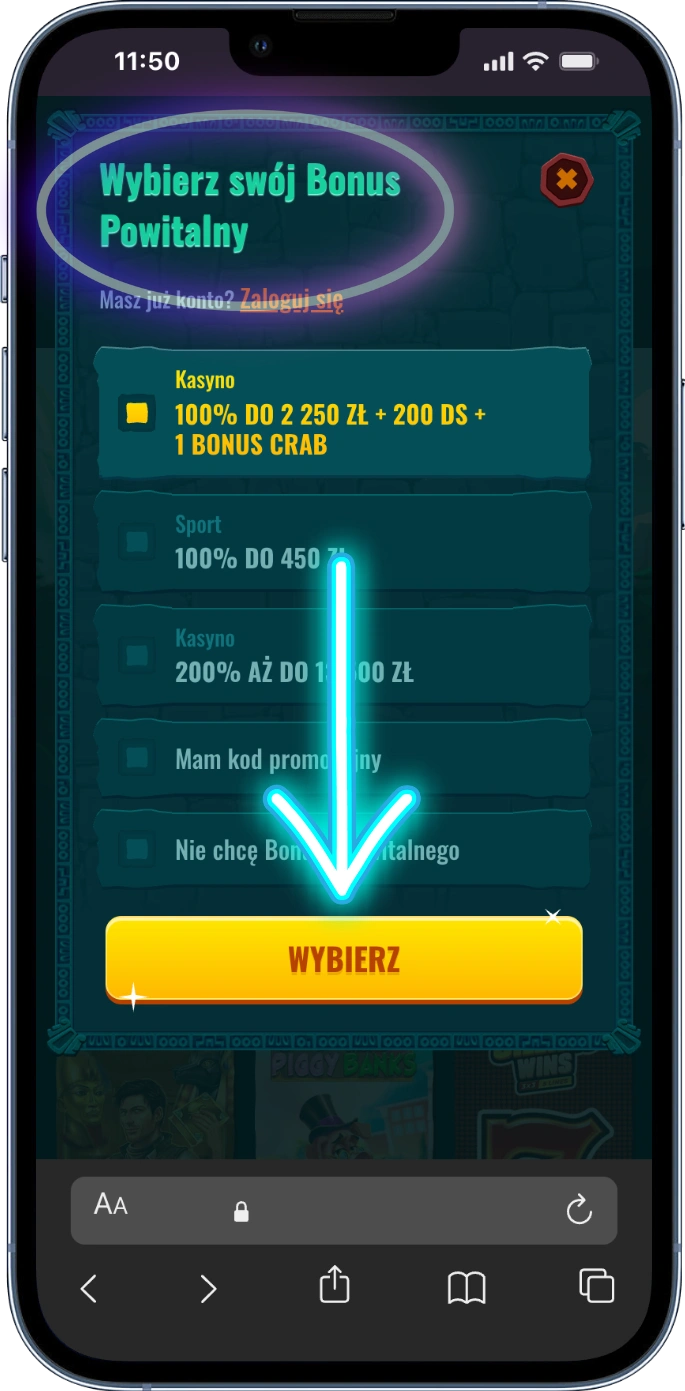 Spinanga Casino Login - Podaj dane osobowe